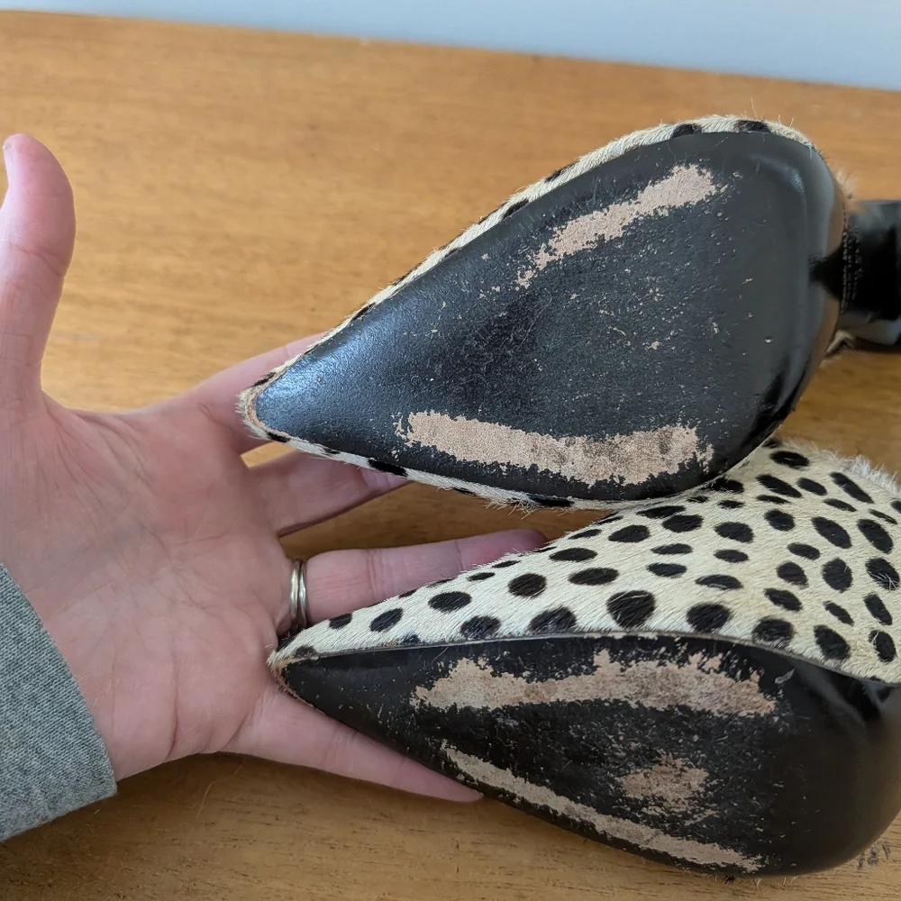Jenni Kayne Painted‎ Pony Hair Heels Mule Slip On 37